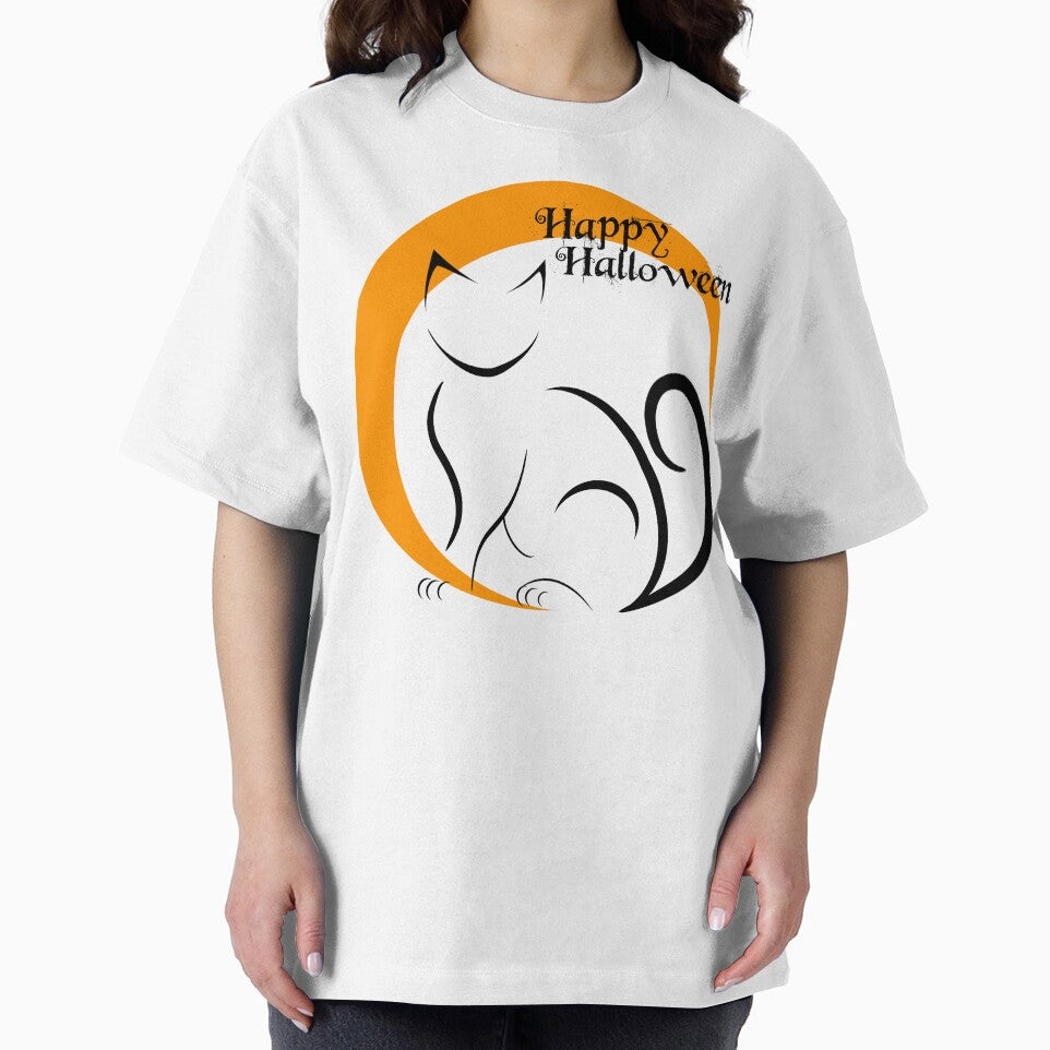 Happy Halloween Black Cat with Moon by Risa-C T-Shirts, Hoodie, Sweatshirt | BlankRebels.com (Image 2)