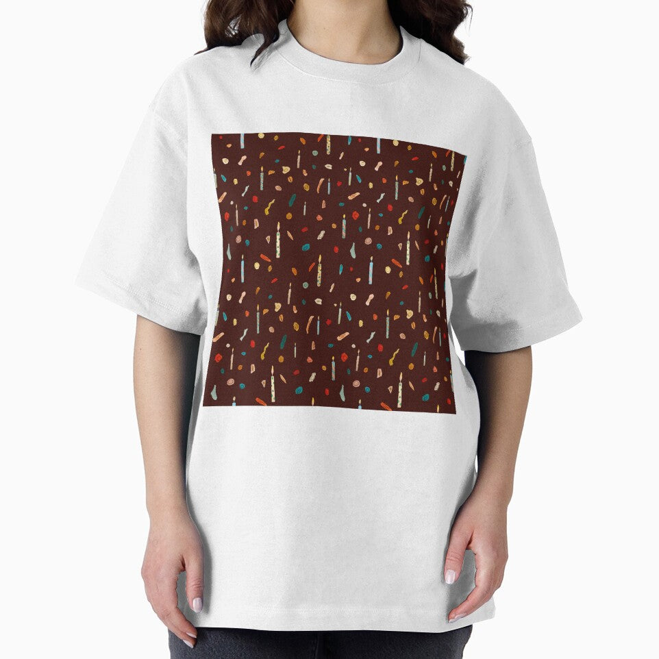Confetti Candle Cute Pattern Watercolor Red Yana Mustafina Boho Soulful T-Shirts, Hoodie, Sweatshirt