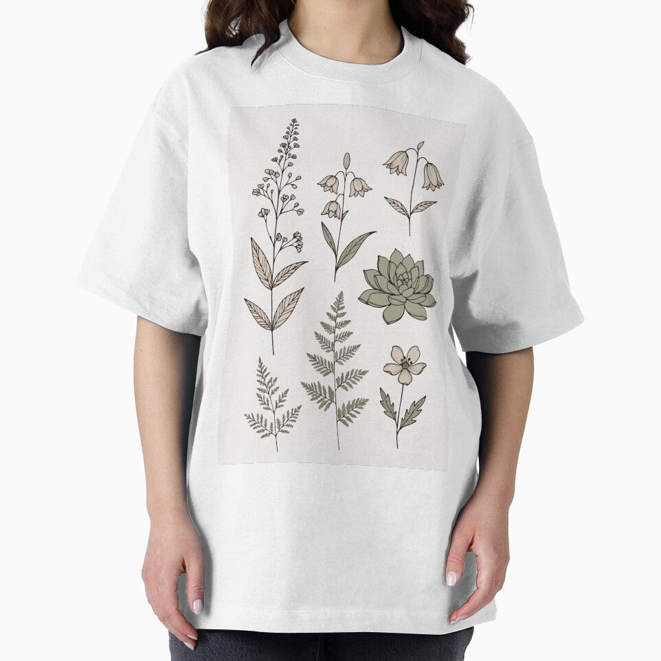 Minimalist Botanical Line Art Wildflowers & Ferns by stylishdzign T-Shirts, Hoodie, Sweatshirt | BlankRebels.com (Image 2)