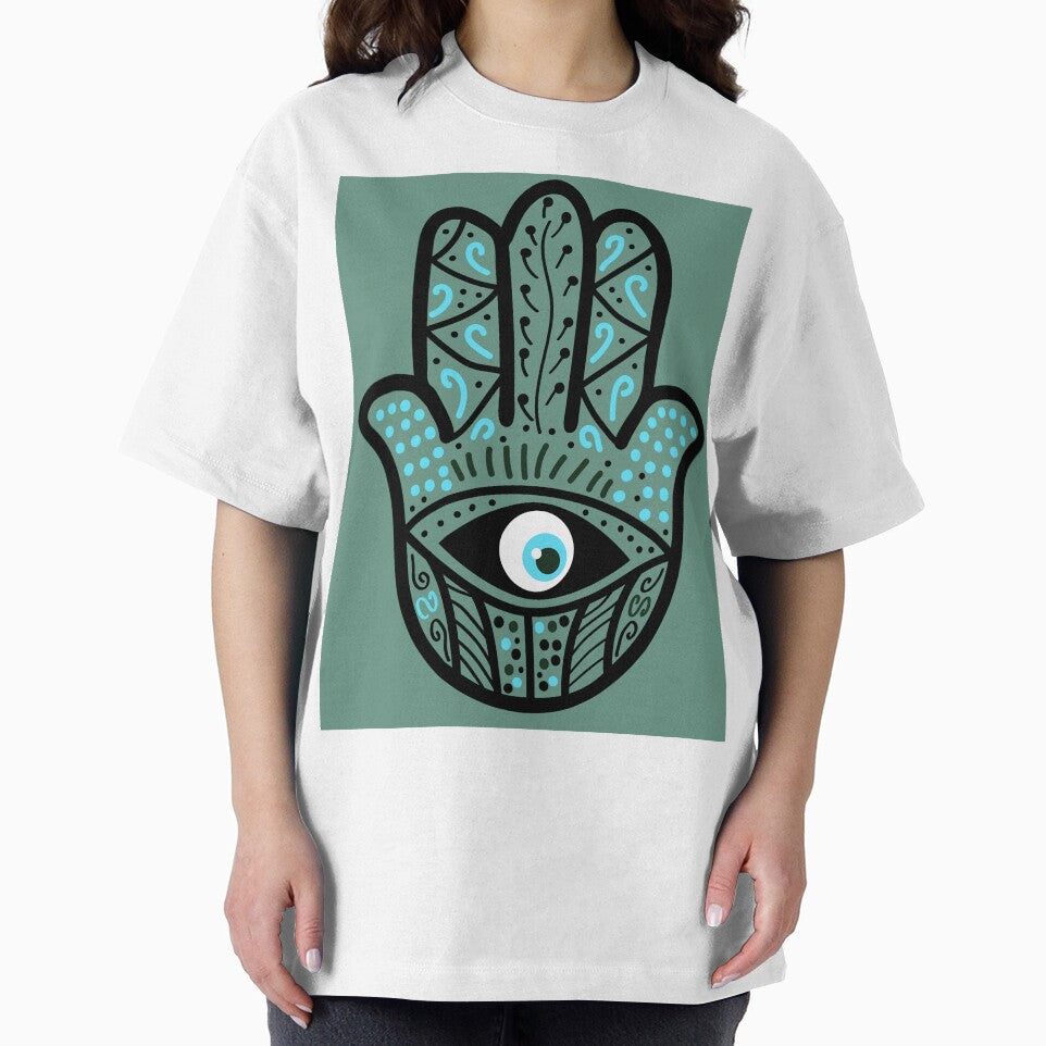 Evil Eye - sage green, hand by BecAnd T-Shirts, Hoodie, Sweatshirt | BlankRebels.com (Image 2)