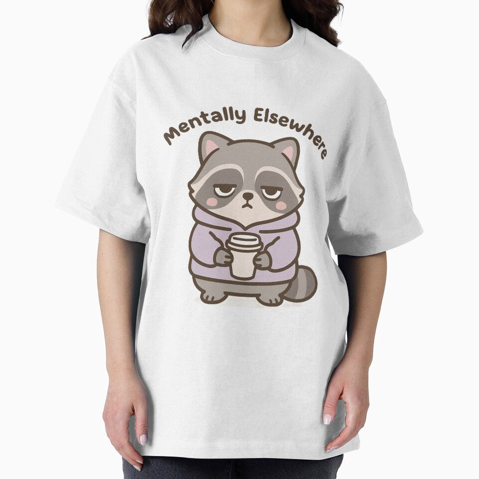 Kawaii Raccoon Mentally Elsewhere Coffee & Fatigue by Serge-Design T-Shirts, Hoodie, Sweatshirt | BlankRebels.com (Image 2)