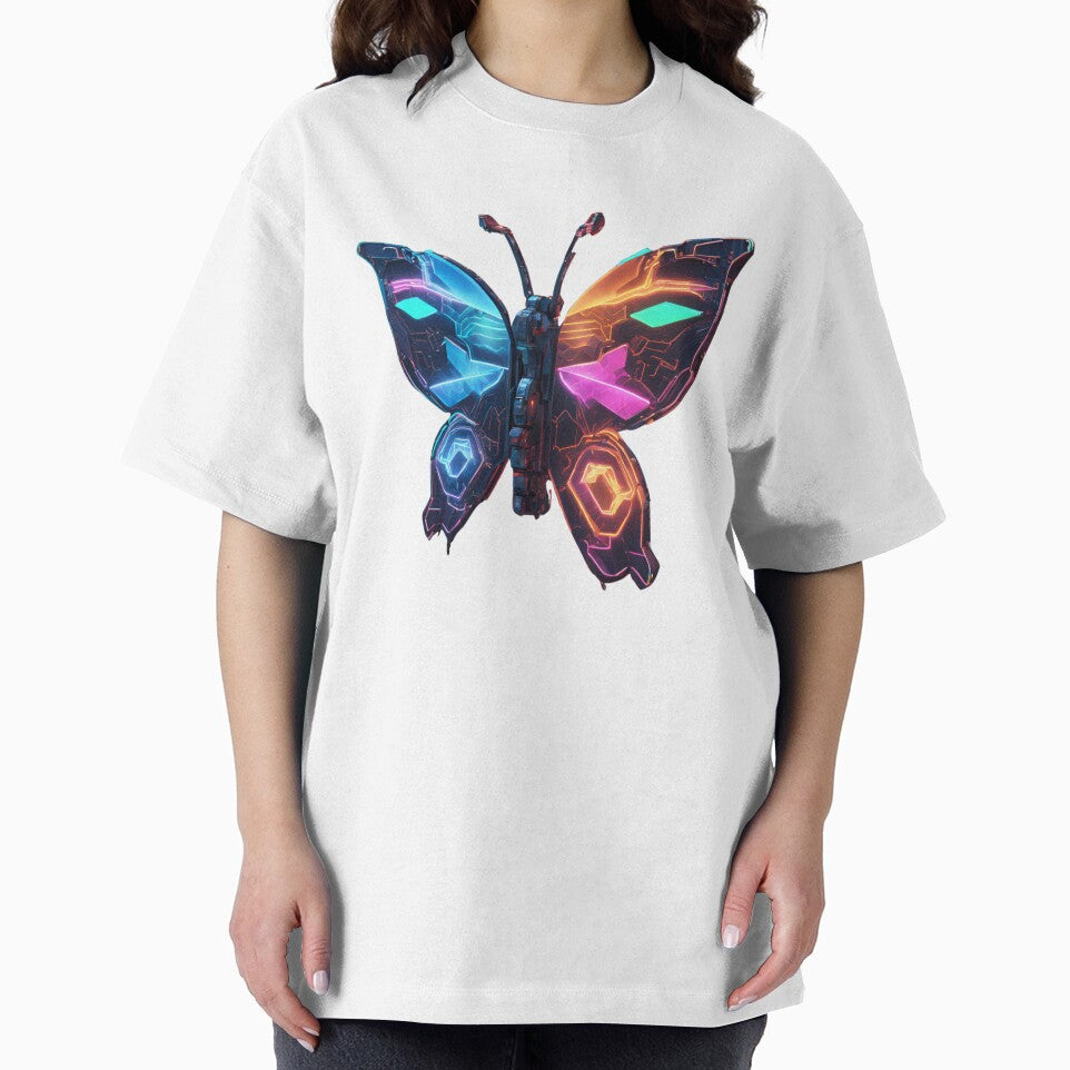 Electric Butterfly v3 - Neon Cyber Butterfly with Futuristic Glow by Traloch O'Laoi T-Shirts, Hoodie, Sweatshirt (Image 2)