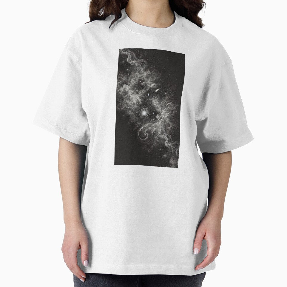 Ethereal Monochrome Galaxy - Cosmic Elegance by Blink Art Studio T-Shirts, Hoodie, Sweatshirt | BlankRebels.com (Image 2)