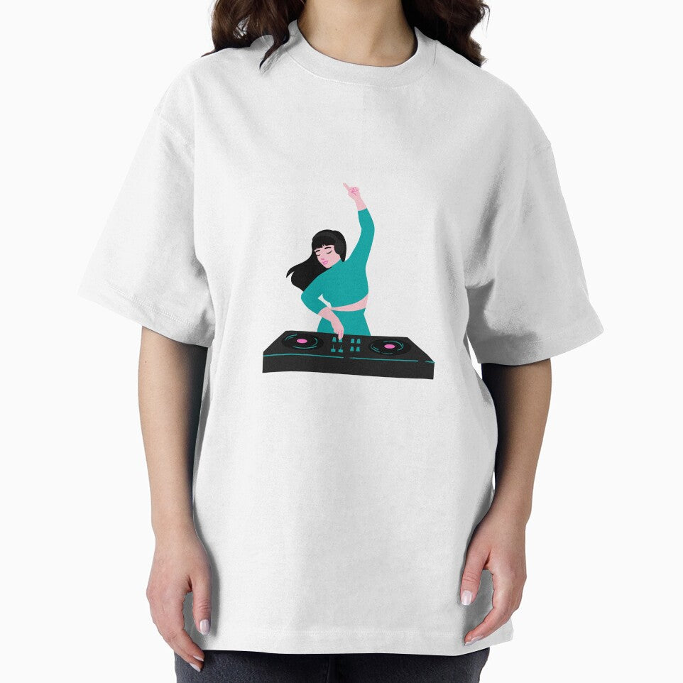 Female DJ with Turntables/ Blue Outfit by Alimick T-Shirts, Hoodie, Sweatshirt | BlankRebels.com (Image 2)