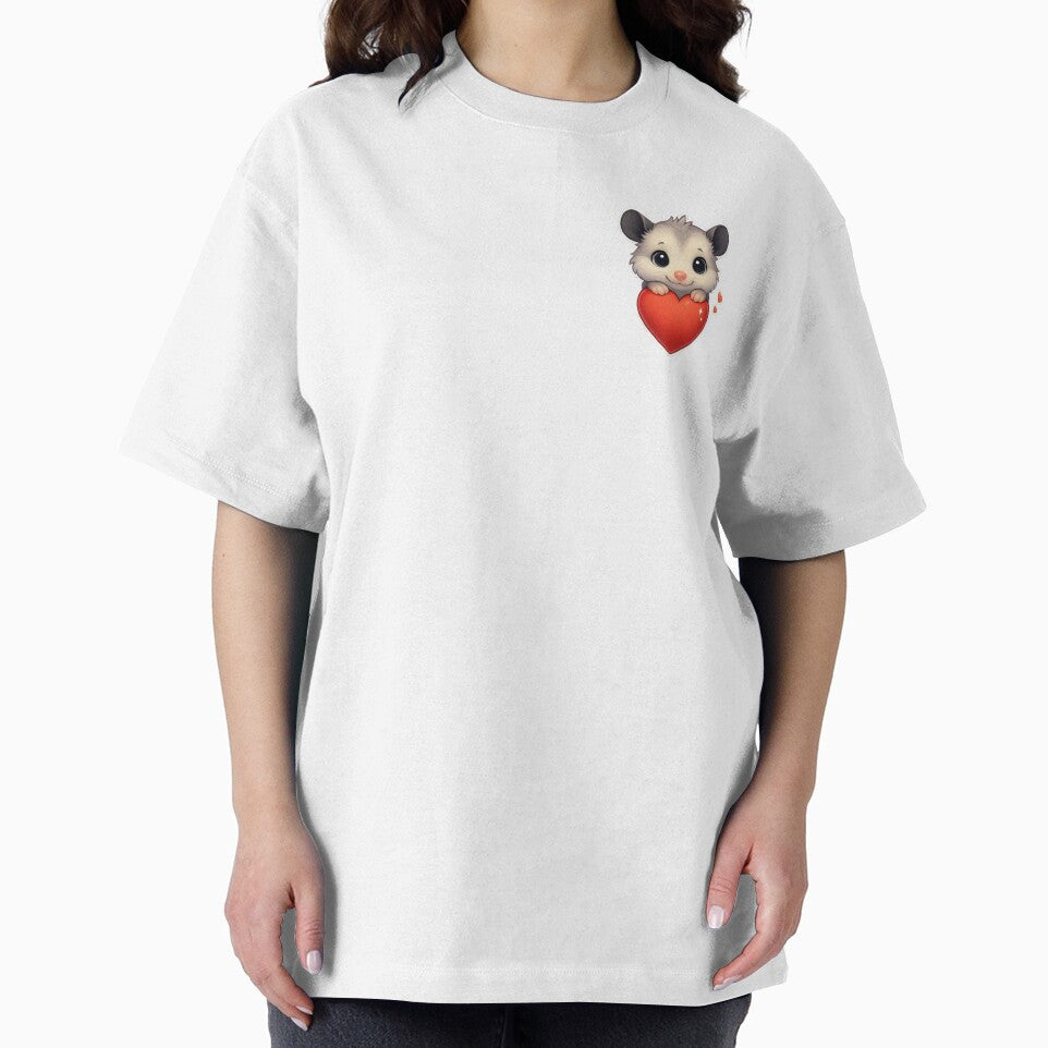 Cute little opossum behind the red heart by Boardgameo