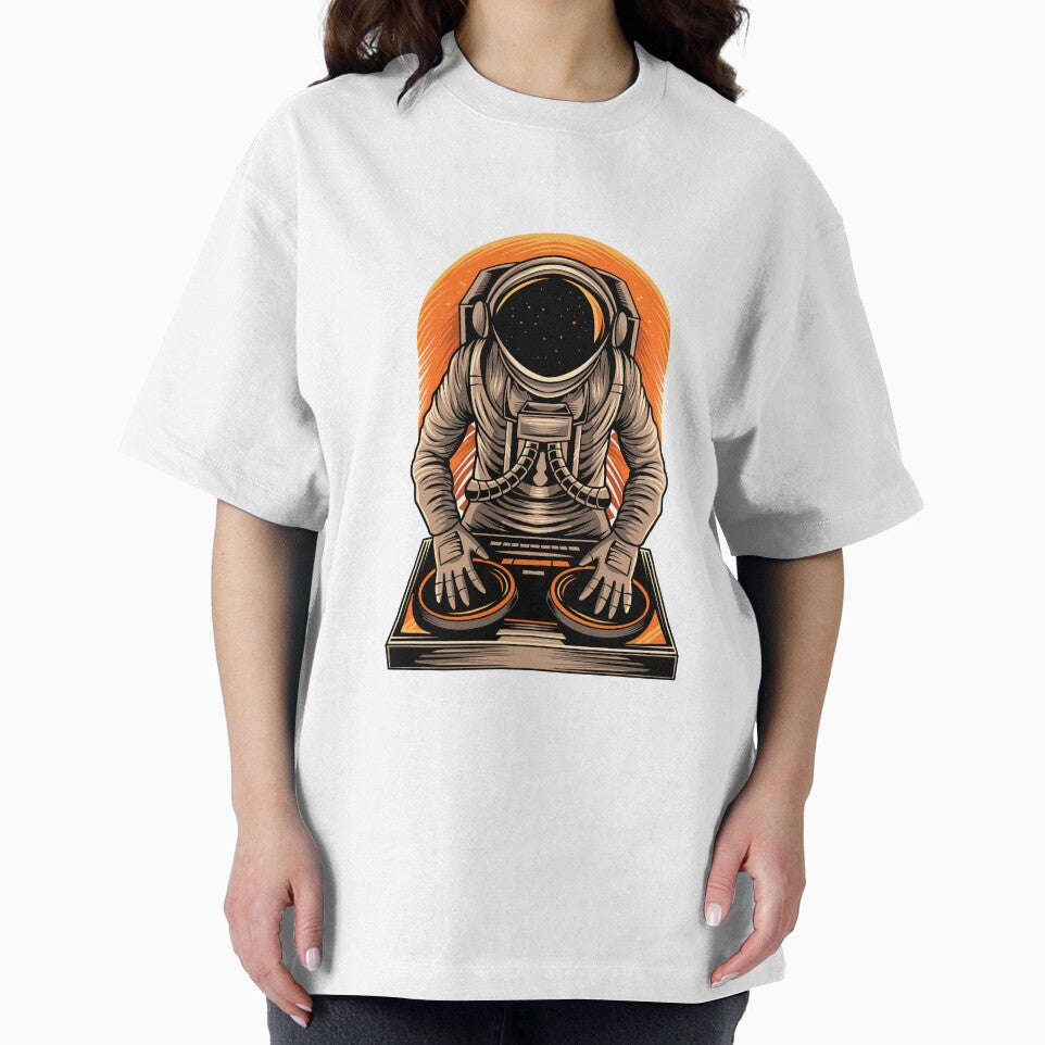 DJ Astronaut orange Aesthetic by stickerlabshop T-Shirts, Hoodie, Sweatshirt | BlankRebels.com (Image 2)