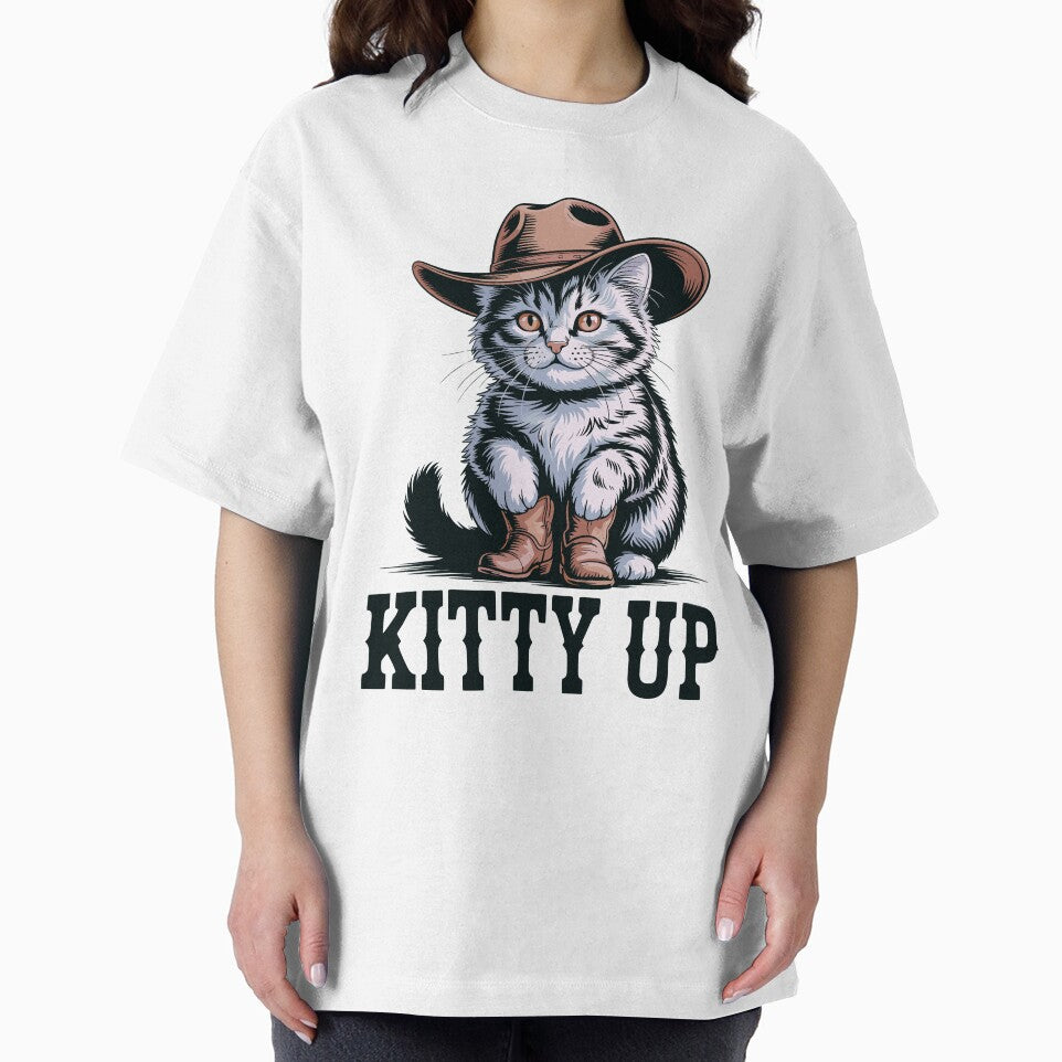 Western Cowboy Cat Kitty Up by designleon19 T-Shirts, Hoodie, Sweatshirt | BlankRebels.com (Image 2)