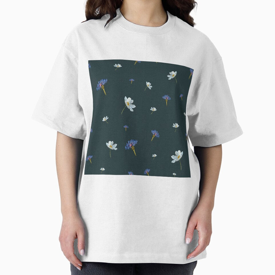 Flower blue daisy pattern seamless a watercolor blue by Yana Mustafina | Boho Soulful Designs T-Shirts, Hoodie,... (Image 2)