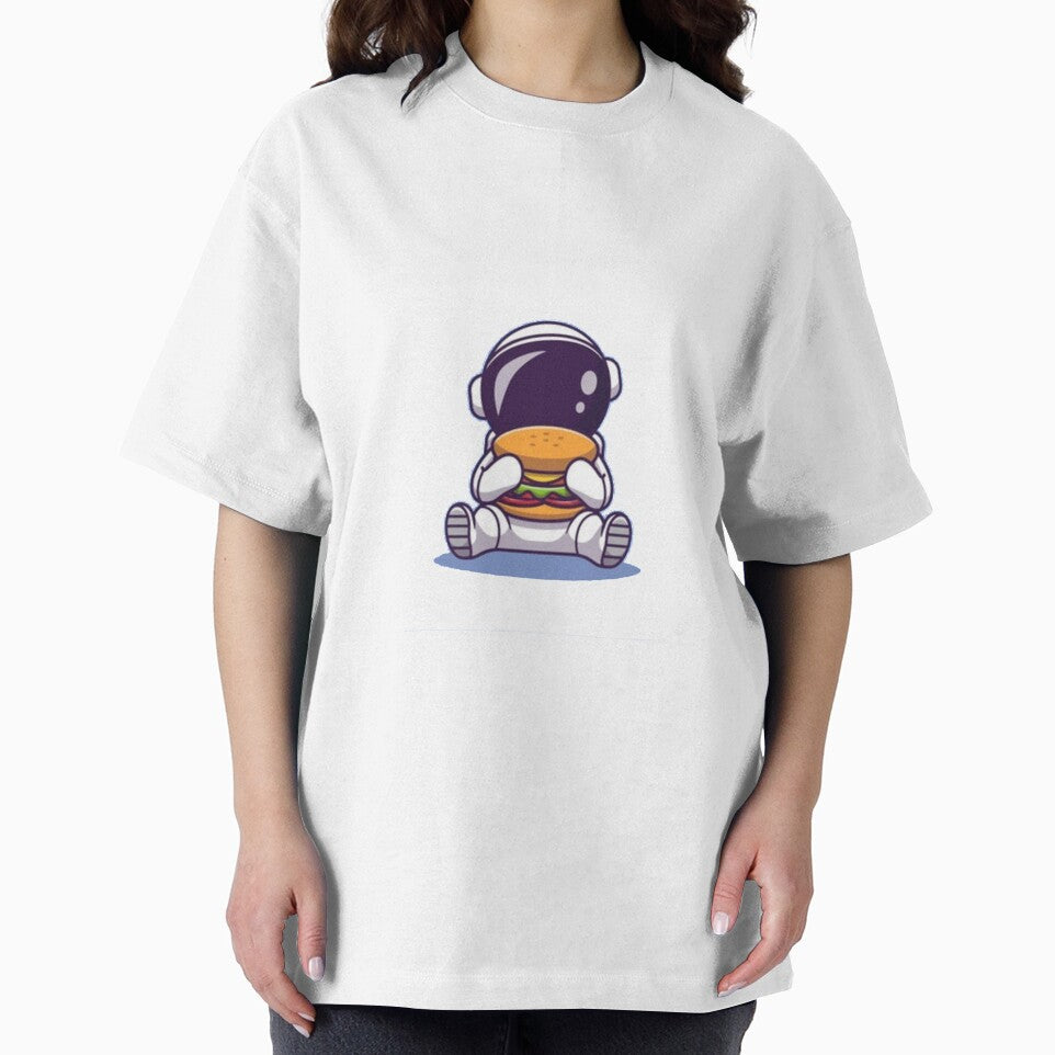 cute astronaut eating burger by AnthonyVdV T-Shirts, Hoodie, Sweatshirt | BlankRebels.com (Image 2)