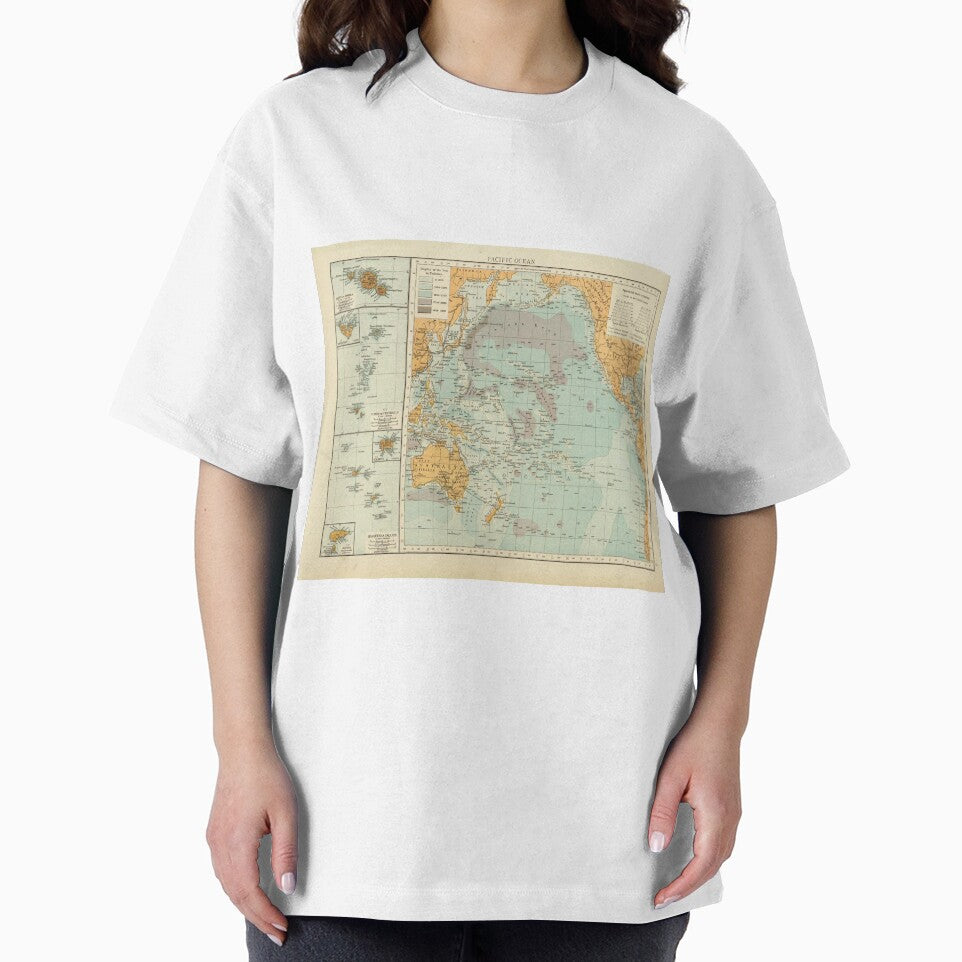 Old Pacific Ocean & Island Chains Map (1895) Vintage Nautical and Maritime Chart by BravuraMedia T-Shirts,... (Image 2)