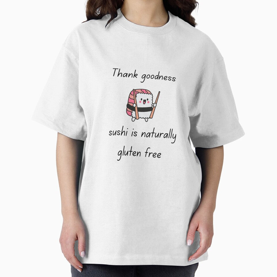 Sushi Is Naturally Gluten Free Kawaii Smiling Illustration Coeliac Disease by My Gluten Free Life UK T-Shirts,... (Image 2)