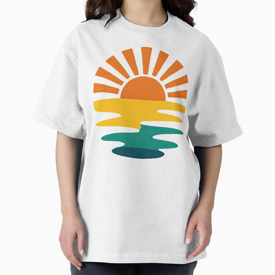 Retro Sunset Beach Minimalist Design by ArtfulWeave T-Shirts, Hoodie, Sweatshirt | BlankRebels.com (Image 2)