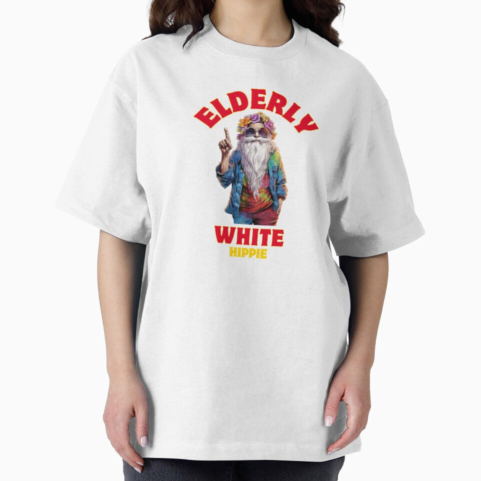 Elderly White Hippie Funny Retro Flower Power Design GIfts by Maniutek T-Shirts, Hoodie, Sweatshirt (Image 2)