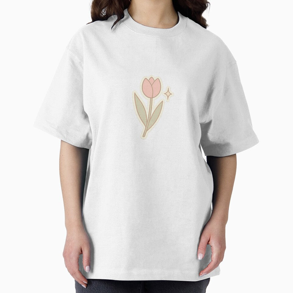 Tulip with Sparkle – Minimal Aesthetic Flower Sticker by lolabrog T-Shirts, Hoodie, Sweatshirt | BlankRebels.com (Image 2)