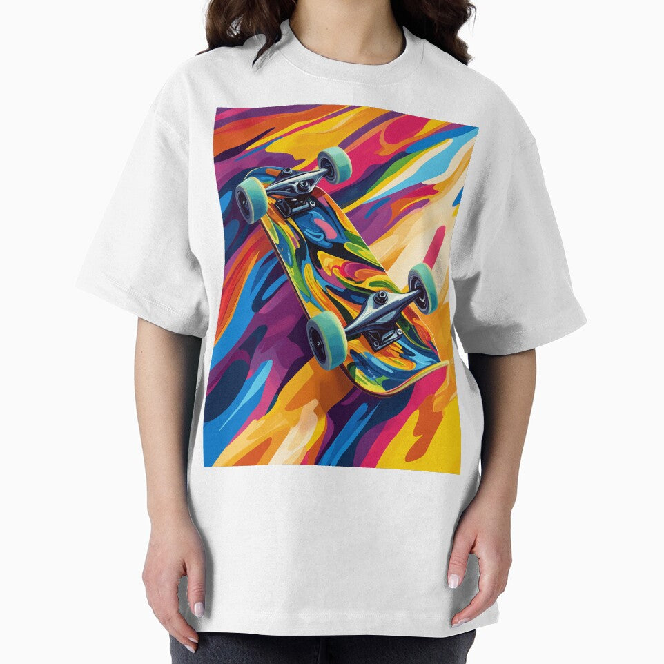 Colorful Abstract Skateboard Design – Pop Art Style by Moss and Moon Studio T-Shirts, Hoodie, Sweatshirt (Image 2)