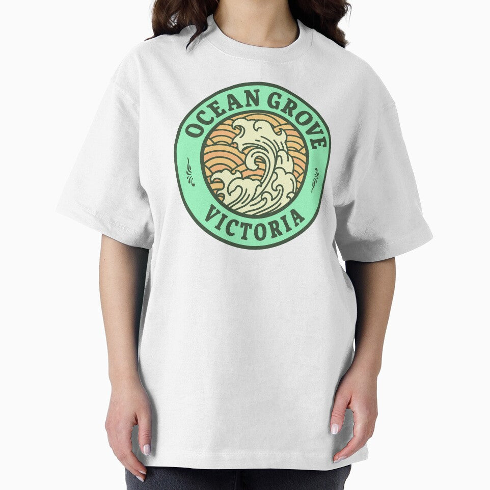Ocean Grove Waves Retro Badge by modeoftravel T-Shirts, Hoodie, Sweatshirt | BlankRebels.com (Image 2)