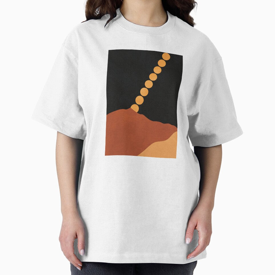 Mountain Hill, Moon, Terracotta, Minimalist Artwork by technicolorable_art T-Shirts, Hoodie, Sweatshirt (Image 2)