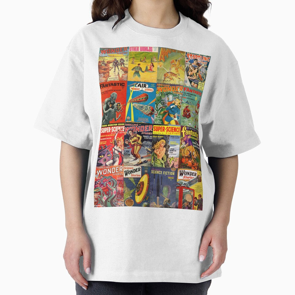 Vintage Sci Fi Pulp Fiction Covers Collage by Clinton Moore T-Shirts, Hoodie, Sweatshirt | BlankRebels.com (Image 2)