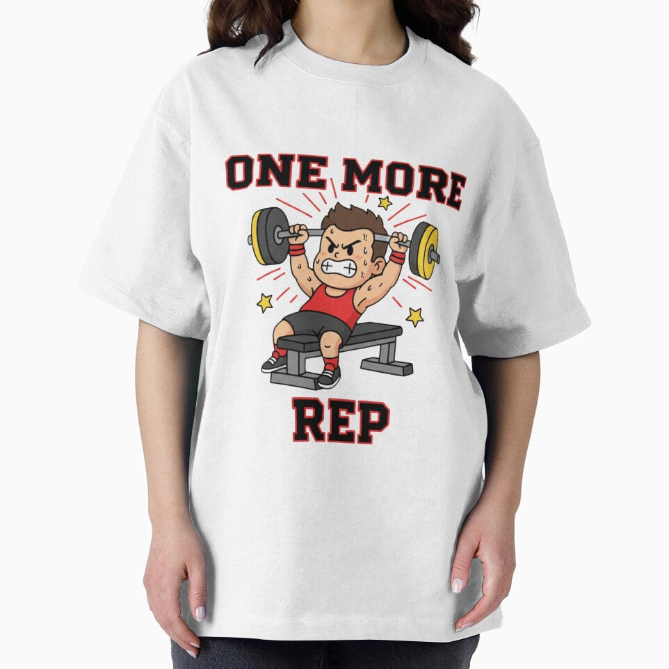 One More Rep Gym Motivation Cartoon | Fitness Workout Illustration for Digital Products by CozyPops T-Shirts,... (Image 2)