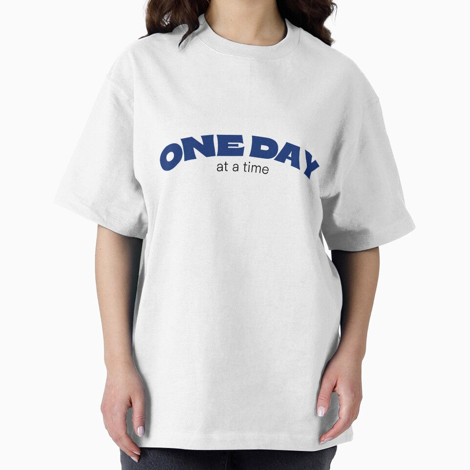 One Day at a Time – Minimalist Motivational Typography Design by Uceepeace T-Shirts, Hoodie, Sweatshirt (Image 2)
