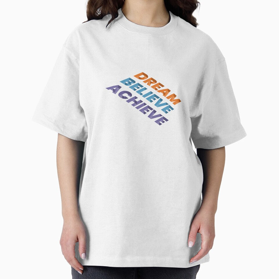 'Dream, Believe, Achieve' 3D Isometric Typography by trepiu T-Shirts, Hoodie, Sweatshirt | BlankRebels.com (Image 2)