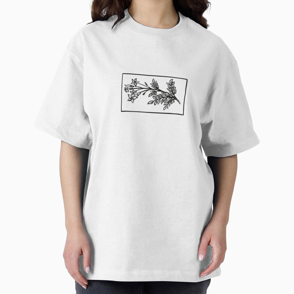 Jasmine Sprig Stamp Design - Black by gillianalyse T-Shirts, Hoodie, Sweatshirt | BlankRebels.com (Image 2)