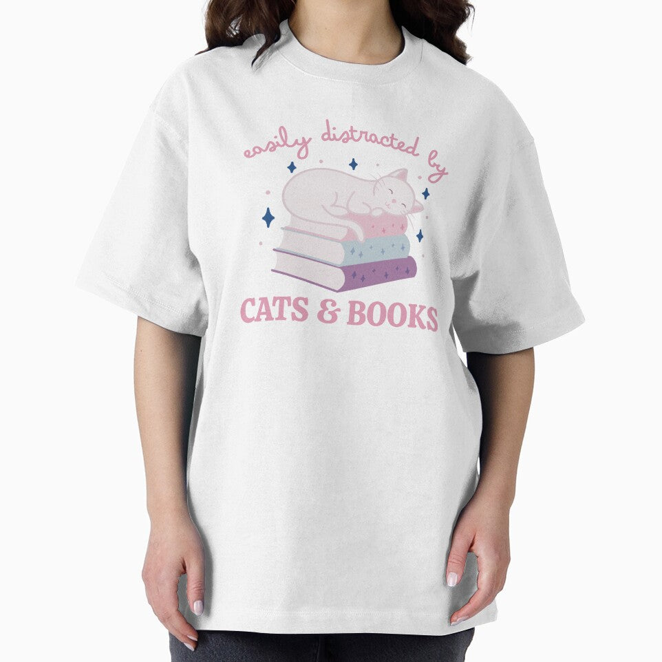 Easily Distracted By Cats And Books Cute Bookish White Cat by winterpumpkin