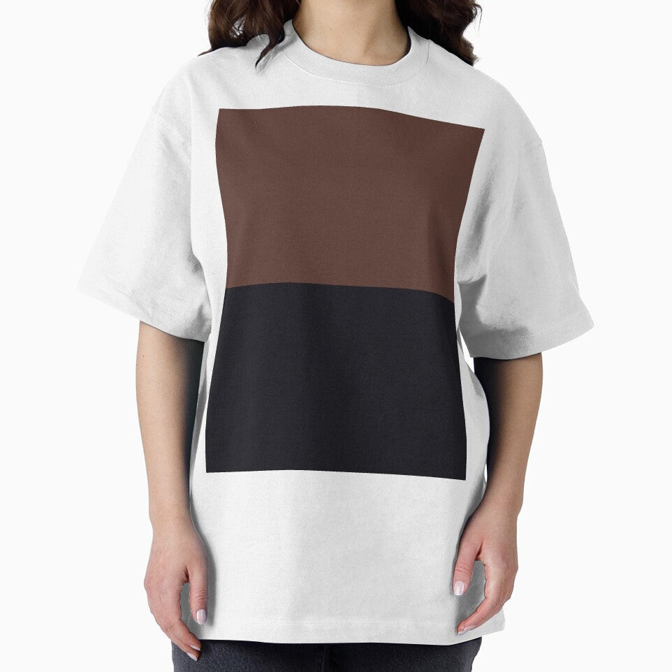 minimalist color block horizontal in brown and black dark academia by neopop T-Shirts, Hoodie, Sweatshirt (Image 2)