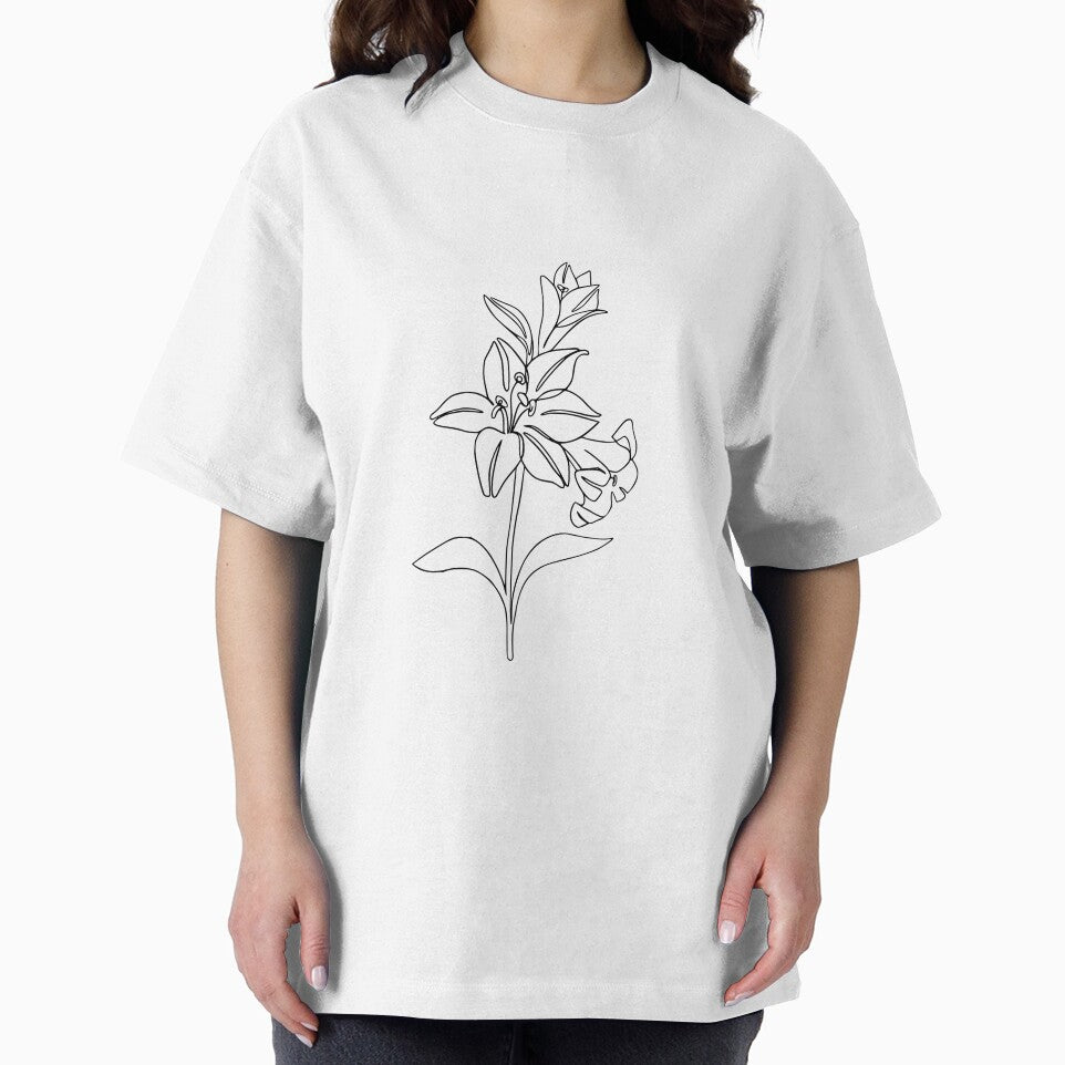 Lily One Line Flowers Art Minimal Design by StoreSALT T-Shirts, Hoodie, Sweatshirt | BlankRebels.com (Image 2)