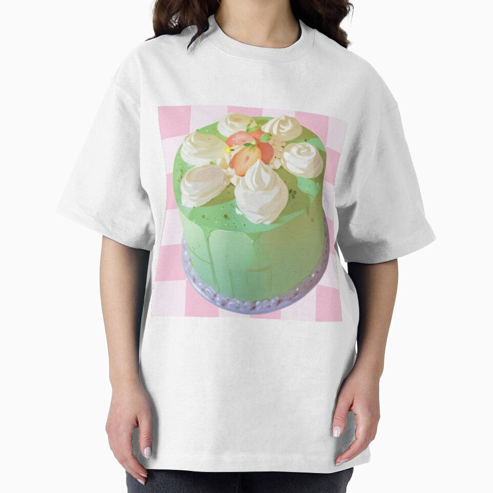 Vintage Matcha Cake – Aesthetic Green Tea Dessert Illustration by MuseAI T-Shirts, Hoodie, Sweatshirt (Image 2)