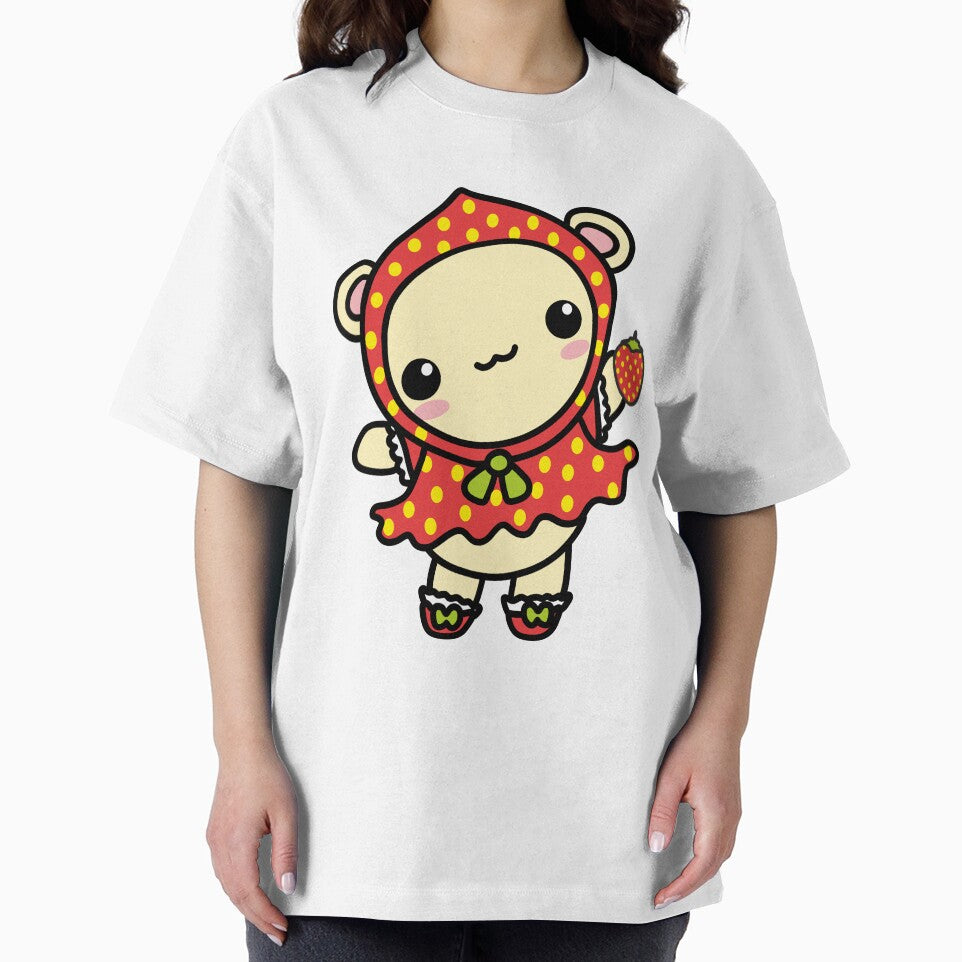 Precious Kawaii Teddy Bear In Cute Strawberry Outfit Holding Strawberry by CreativeCranium T-Shirts, Hoodie,... (Image 2)