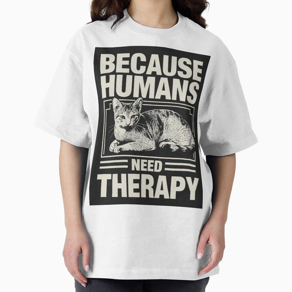 Cats: Because humans need therapy by LoopyPop T-Shirts, Hoodie, Sweatshirt | BlankRebels.com (Image 2)