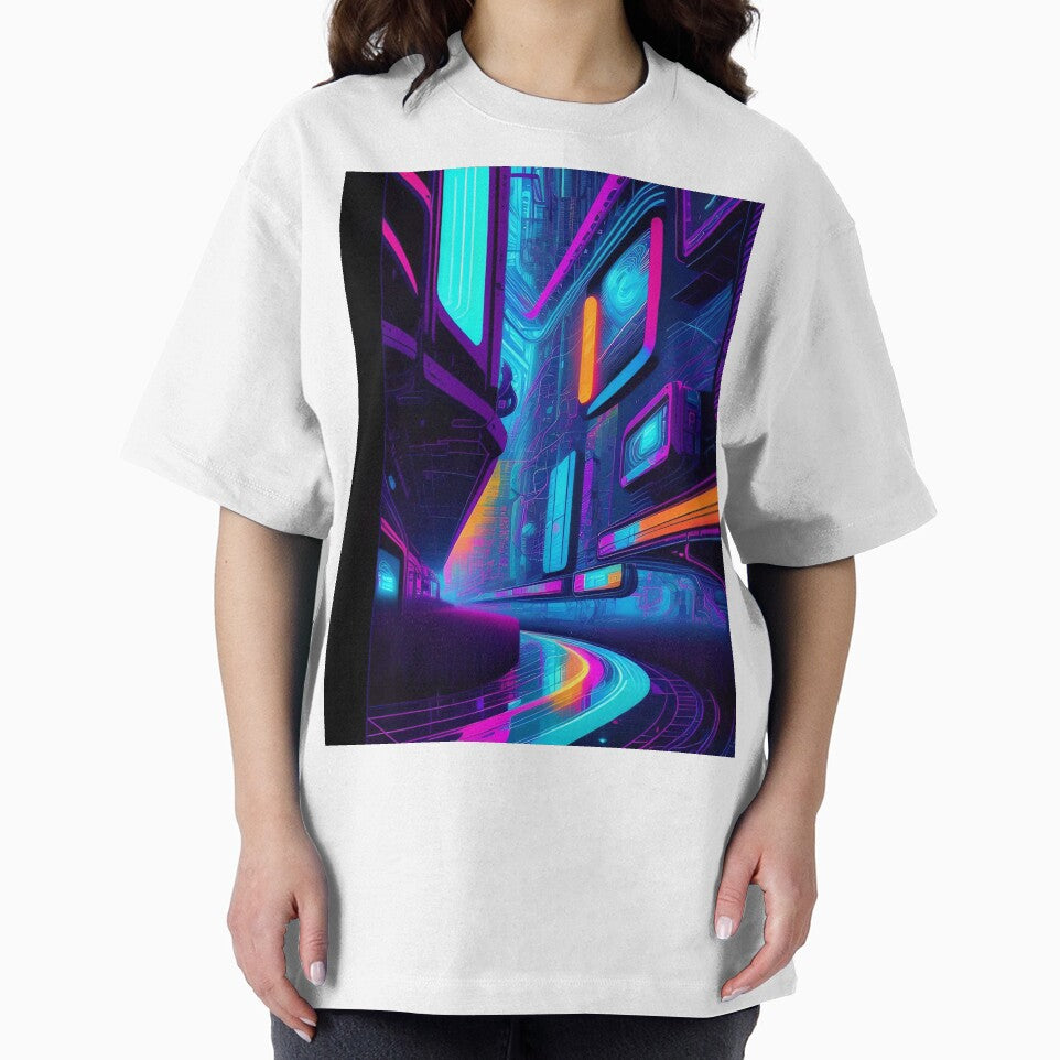 Techno Urban Sprawl- Abstract City Road Digital Art Print by Esterlane T-Shirts, Hoodie, Sweatshirt (Image 2)