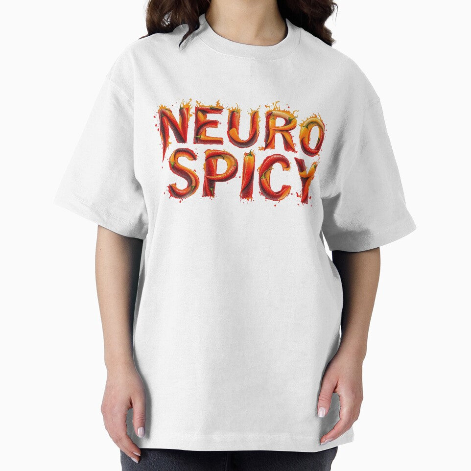 Neuro Spicy Chili Pepper Fire Text ADHD Autism Neurodivergent Design FIRE by Sinfulchicken T-Shirts, Hoodie,... (Image 2)
