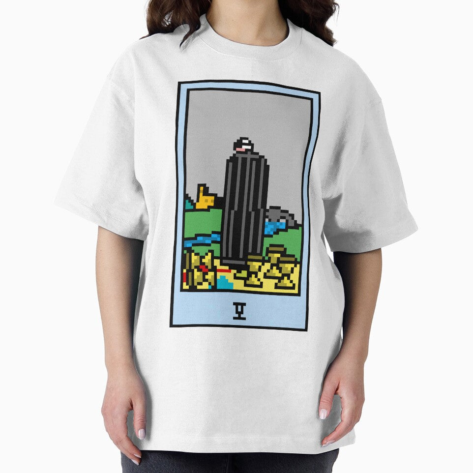 Wait, is this pixel art tarot? White - Minor Arcana 'Five of Cups' (Design for T-shirt, stickers and other... (Image 2)
