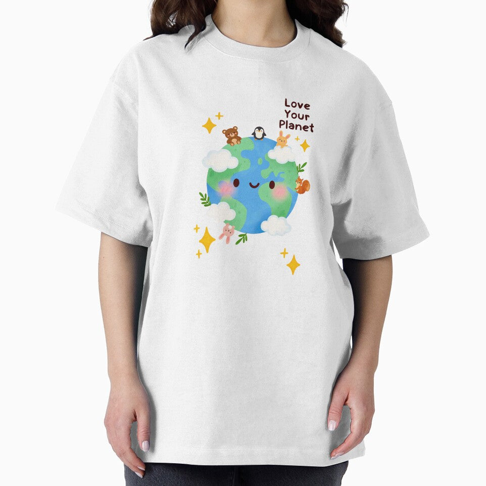 Copy of Cute cartoon design with animals and flowers promoting environmental care and love for the planet by... (Image 2)