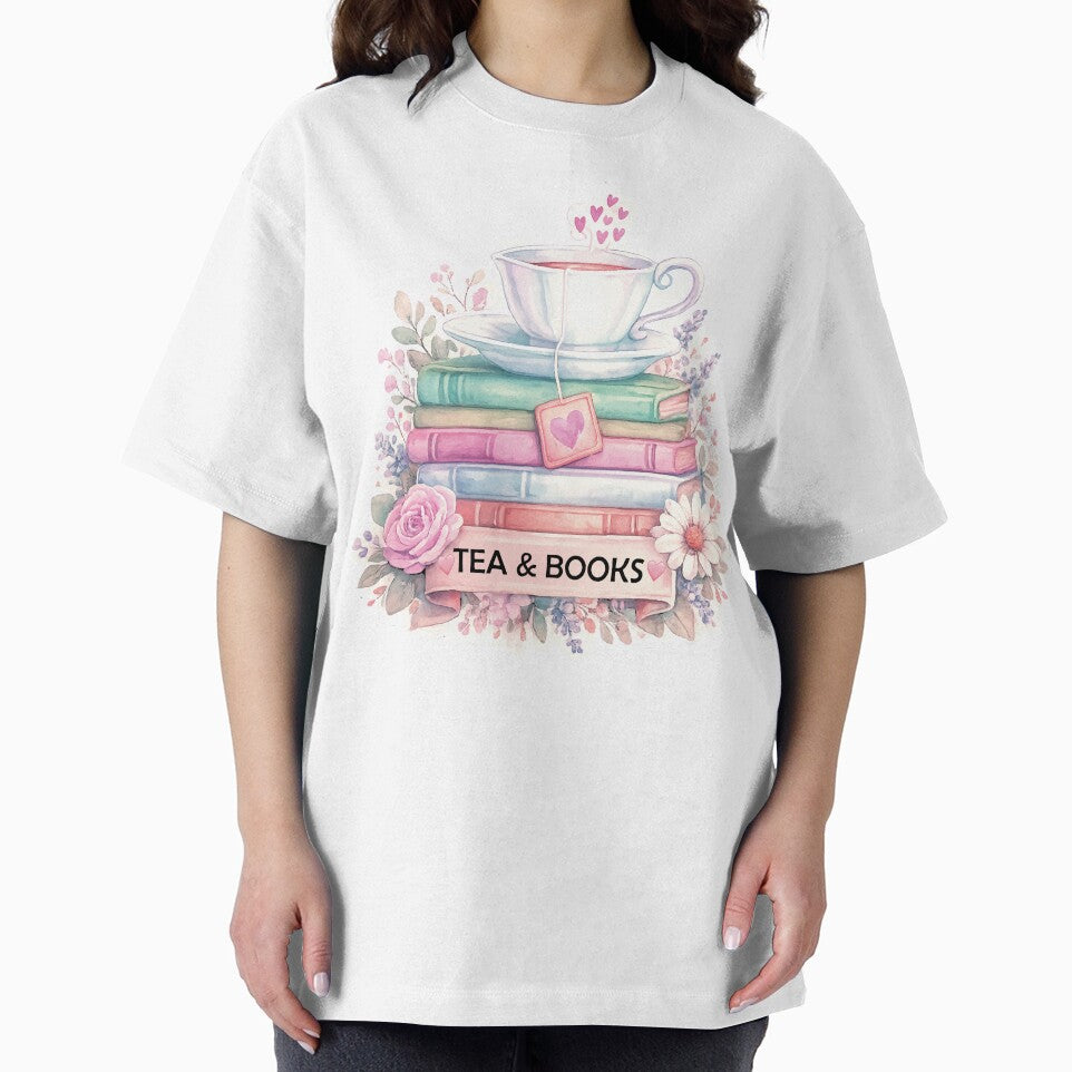 Tea and Books Watercolor Floral Aesthetic by kadryshop T-Shirts, Hoodie, Sweatshirt | BlankRebels.com (Image 2)