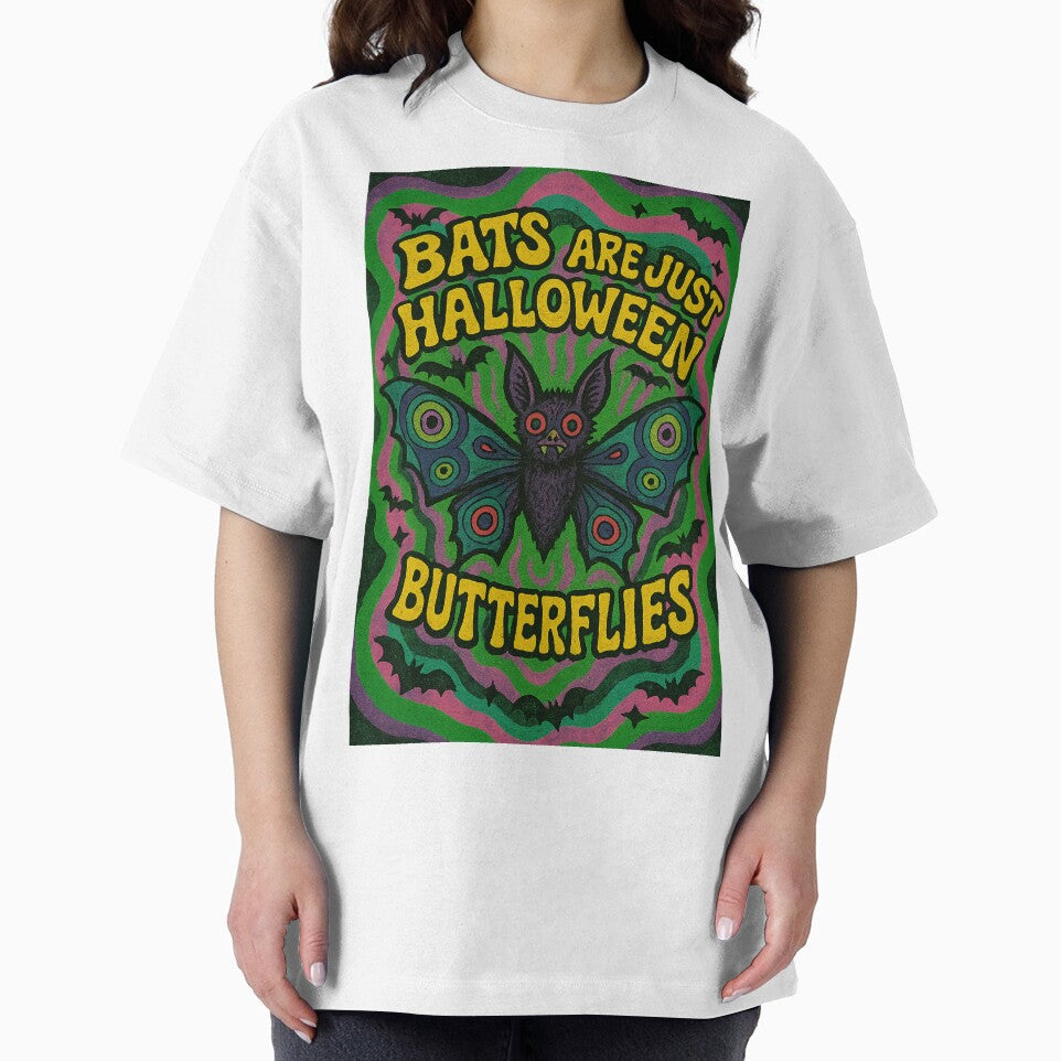 Bats Are Just Halloween Butterflies – Retro Summerween Vibes by ElemUnlocked T-Shirts, Hoodie, Sweatshirt (Image 2)