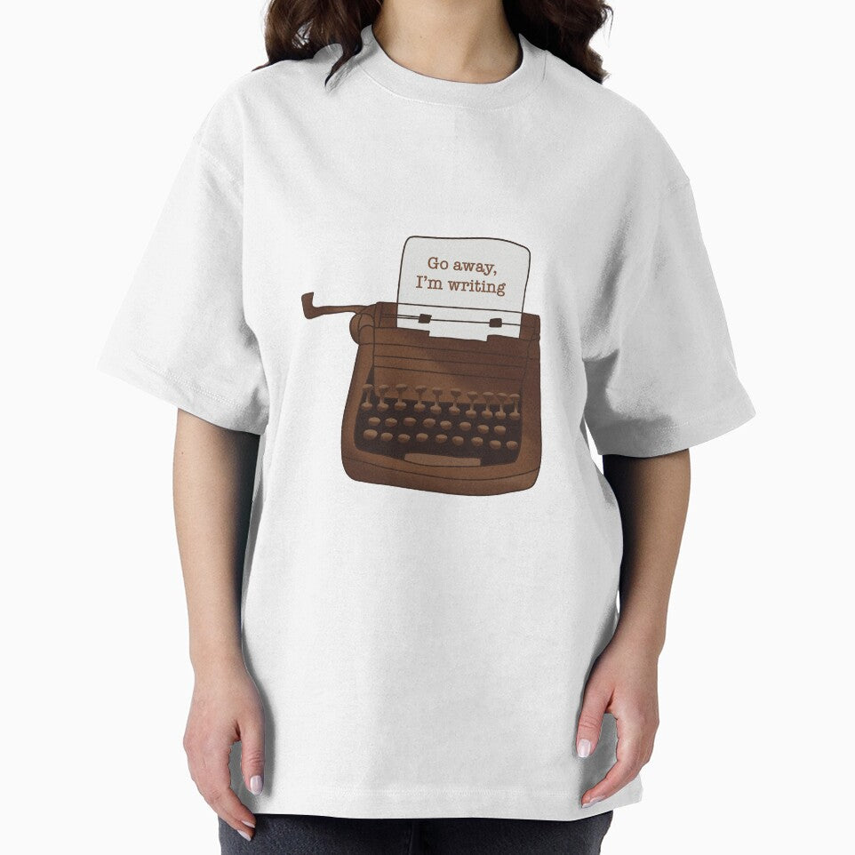 Typewriter Go Away I'm Writing Writers Aesthetic Vintage by BooksAndFlowers T-Shirts, Hoodie, Sweatshirt (Image 2)
