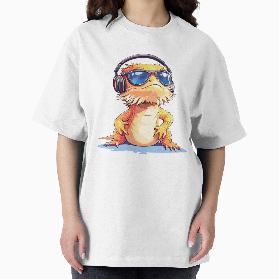 Cool Bearded Dragon Wearing Headphones and Sunglasses by ChaosReigns91 T-Shirts, Hoodie, Sweatshirt (Image 2)
