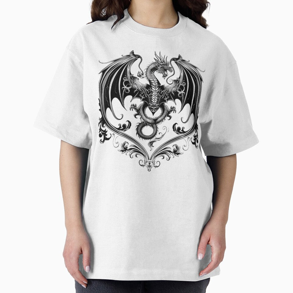Gothic Dragon with Ornamental Frame by AlexLineArt T-Shirts, Hoodie, Sweatshirt | BlankRebels.com (Image 2)