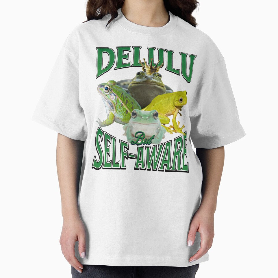 Funny Frog Meme Delulu But Self-Aware by DemureArtsy T-Shirts, Hoodie, Sweatshirt | BlankRebels.com (Image 2)