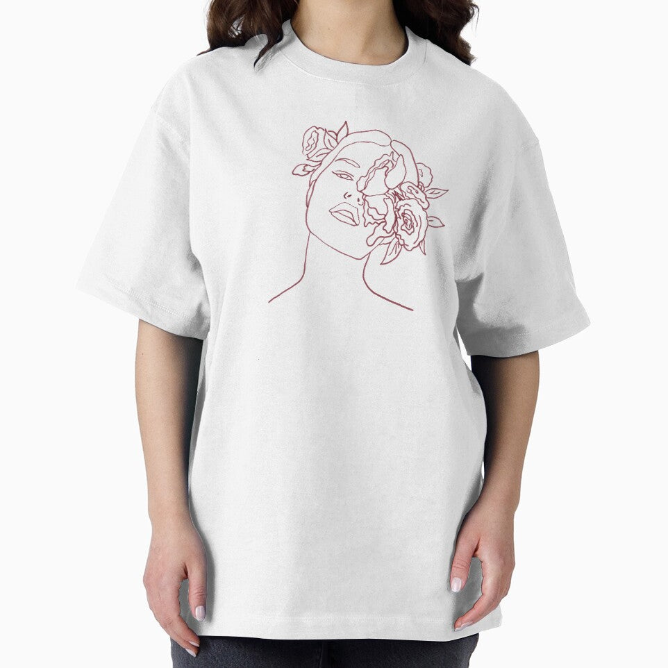 flower head girl line art illustration by BlancheLineArt T-Shirts, Hoodie, Sweatshirt | BlankRebels.com (Image 2)