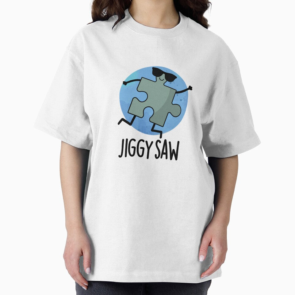 Jiggy Saw Cute Dancing Jigsaw Puzzle Pun by punnybone