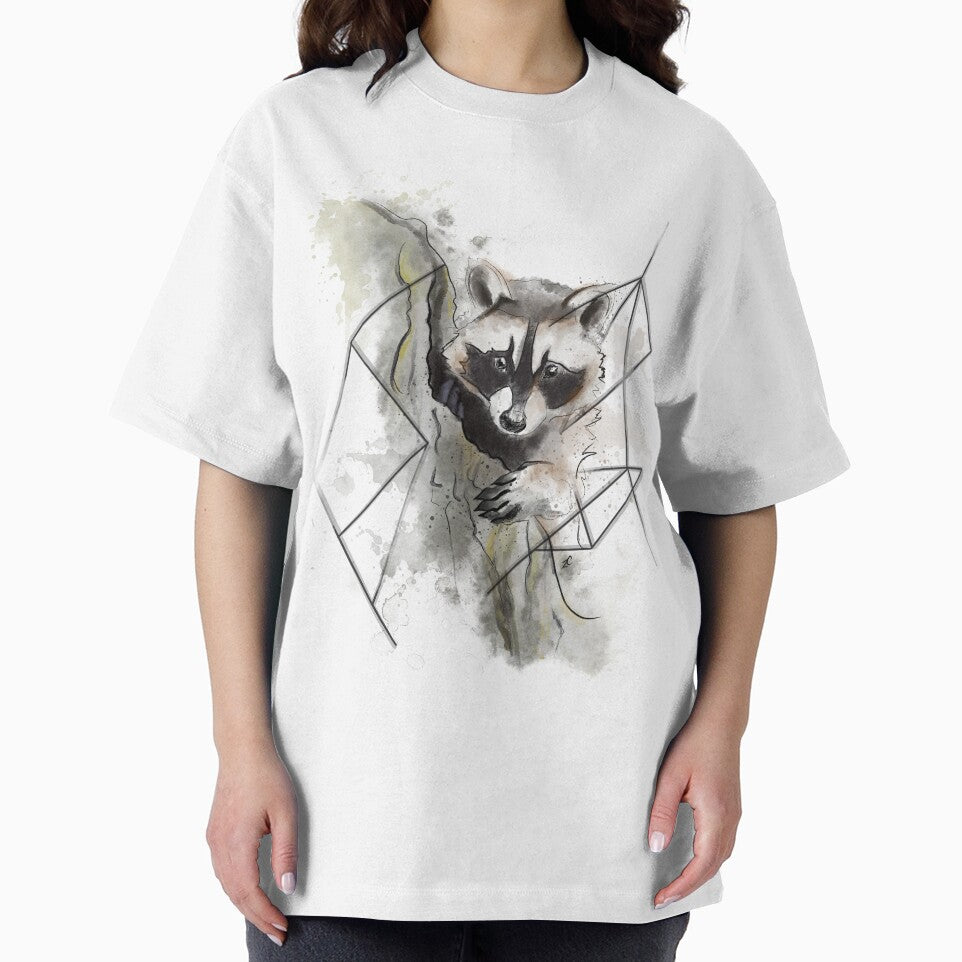 Geometric Watercolor Raccoon by ZCFineArt T-Shirts, Hoodie, Sweatshirt | BlankRebels.com (Image 2)