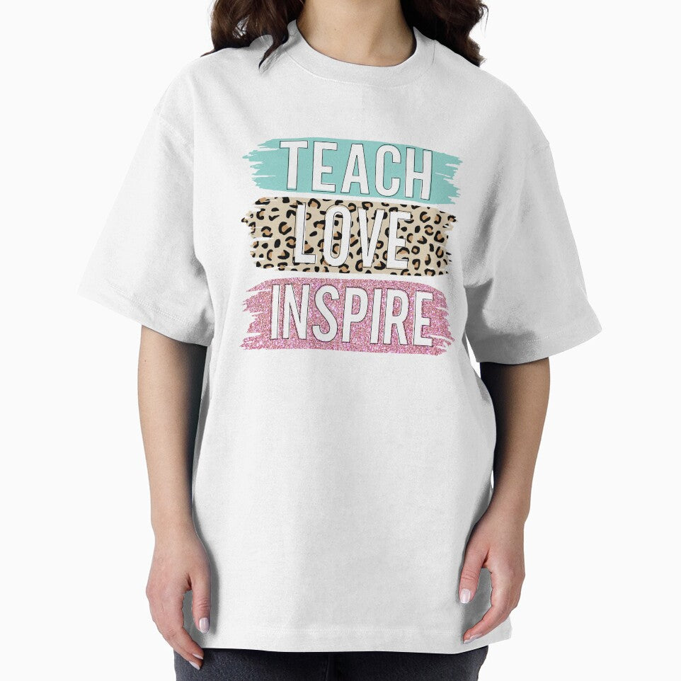 TEACH LOVE INSPIRE | Leopard print teacher's gift by ETIndustries T-Shirts, Hoodie, Sweatshirt | BlankRebels.com (Image 2)