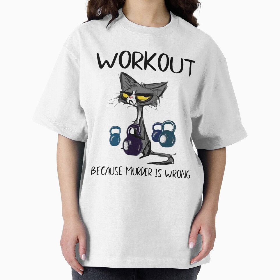BLACK CAT WORKOUT BECAUSE MURDER IS WRONG by Emanuel48473 T-Shirts, Hoodie, Sweatshirt | BlankRebels.com (Image 2)