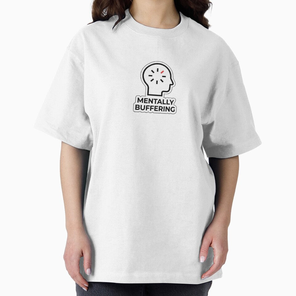 Mentally Buffering Sticker – Relatable Tech Burnout Humor – Minimal Loading Design by Vegasstickers T-Shirts,... (Image 2)