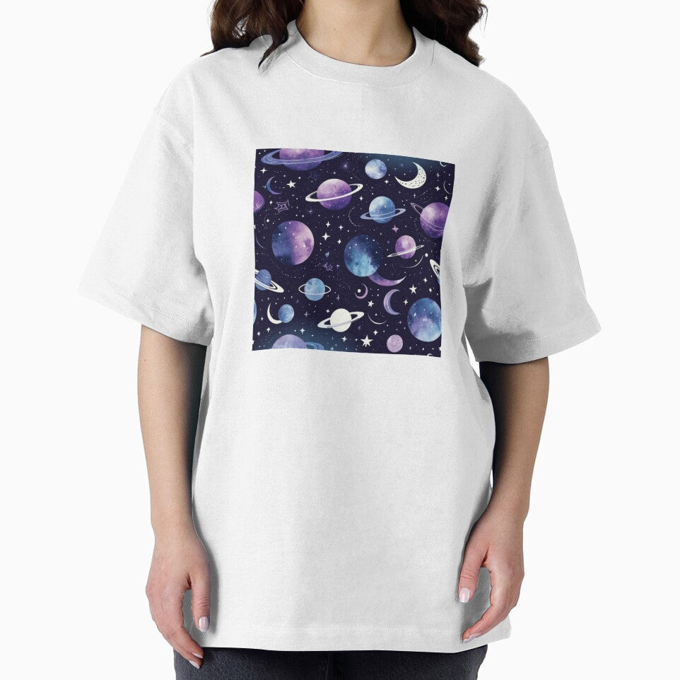"Cosmic Galaxy Pattern | Purple and Blue Celestial Planets & Stars" by PRIME4YOU T-Shirts, Hoodie, Sweatshirt (Image 2)