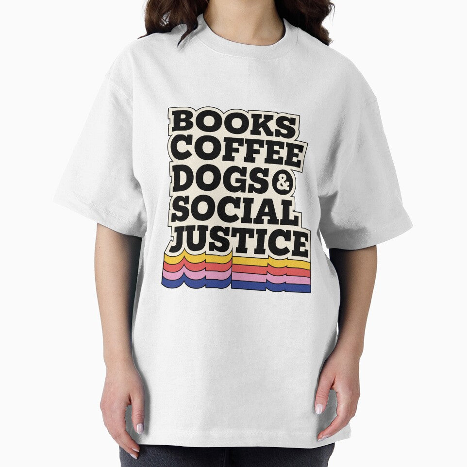 Books and Coffee and Dogs and Social Justice by Nora Gazzar T-Shirts, Hoodie, Sweatshirt | BlankRebels.com (Image 2)